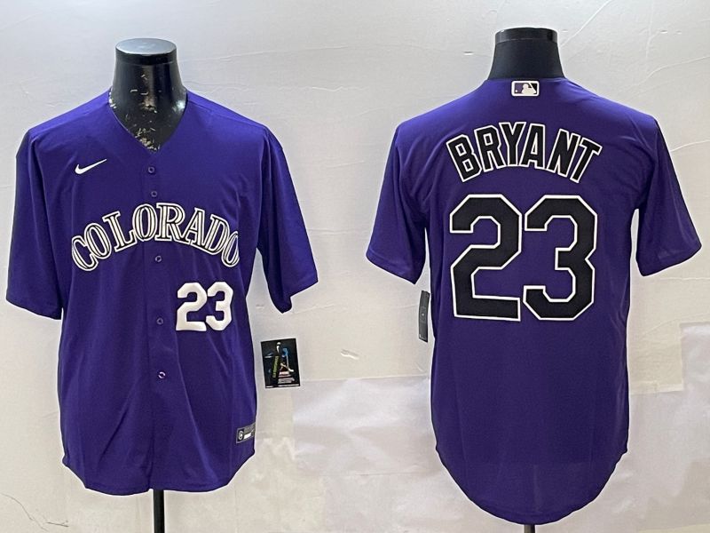 Men Colorado Rockies #23 Bryant Purple Game 2025 Nike MLB Jersey style 2